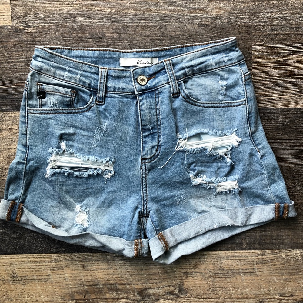 Kancan distressed denim jean shorts